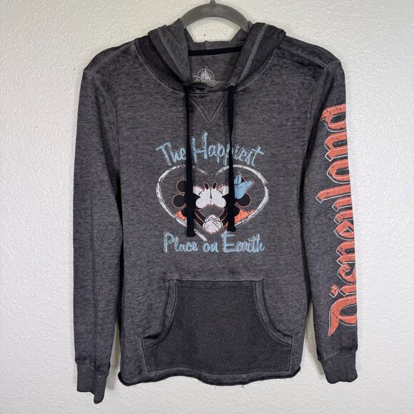 Disney Tops - Disneyland Hoodie Womens Small Minnie Mickey Mouse Magical Place Burnout Sweater